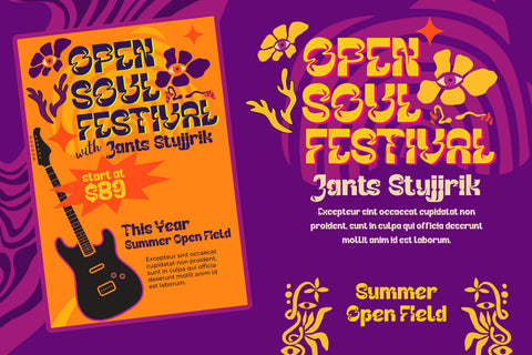 MAWUR | Groovy Retro Font Font twinletter 