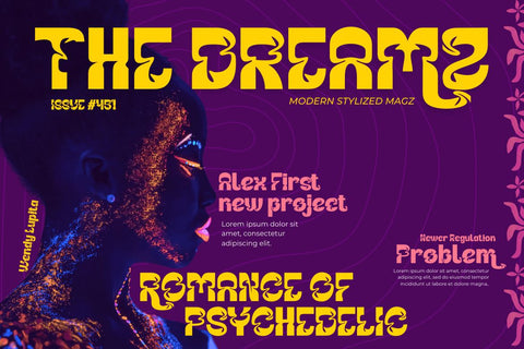 MAWUR | Groovy Retro Font Font twinletter 