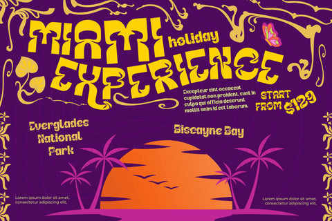 MAWUR | Groovy Retro Font Font twinletter 