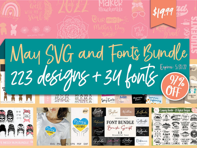 May Font and SVG Bundle Bundle So Fontsy Design Shop 