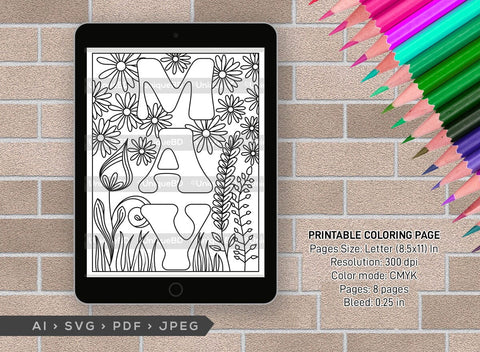 May Month Printable Coloring Page Bundle, PDF Colouring Book, Instant Download, CBP00015 SVG ETC Craft 