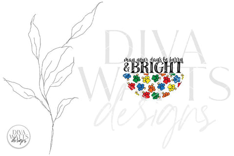 May Your Days Be Furry And Bright SVG | Christmas Round Design SVG Diva Watts Designs 