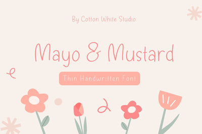 Mayo & Mustard Font Cotton White Studio 
