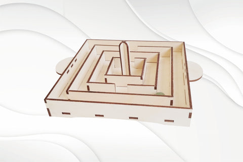 Maze game in 3 floors, design for laser cut. Laser cutting pattern, laser svg. SVG VectorBY 