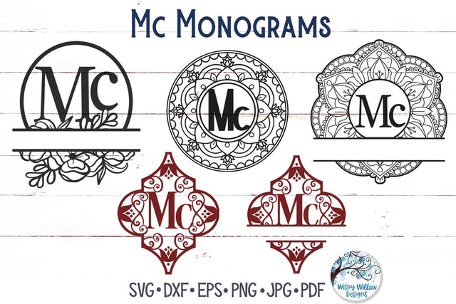 Mc Monogram SVGs SVG Wispy Willow Designs 
