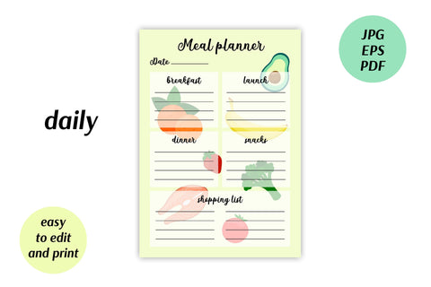 Meal Planer Book | A4 PDF Printable Templates Sublimation AnnaViolet_store 