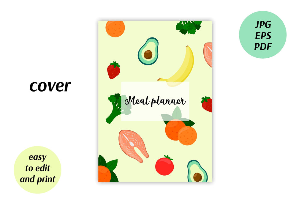 Meal Planer Book | A4 PDF Printable Templates - So Fontsy