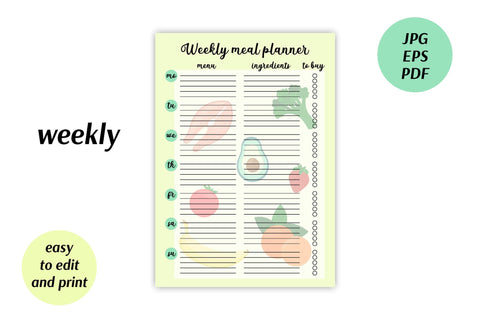 Meal Planer Book | A4 PDF Printable Templates Sublimation AnnaViolet_store 