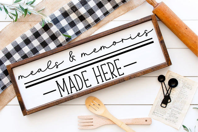 Meals and Memories Made Here SVG-Farmhouse Kitchen SVG SVG Linden Valley Designs 