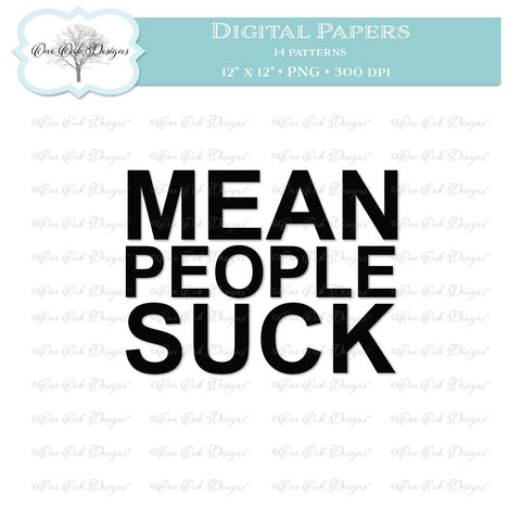 Mean People Suck SVG One Oak Designs 
