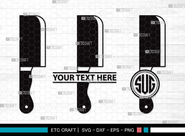 Meat Cleaver Monogram SVG | Kitchen Utensil Svg | Butcher Knife Svg | Cleaver Svg | Utensil Svg | Kitchen Svg | Meat Cleaver Clipart SVG ETC Craft 
