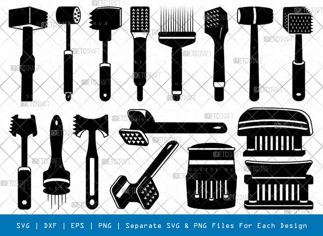 Meat Tenderizer Silhouette, Meat Tenderizer SVG, Kitchen Instruments Svg, Kitchen Items Svg, Kitchen Tools Svg, Tenderizer Bundle, SB00858 SVG ETC Craft 