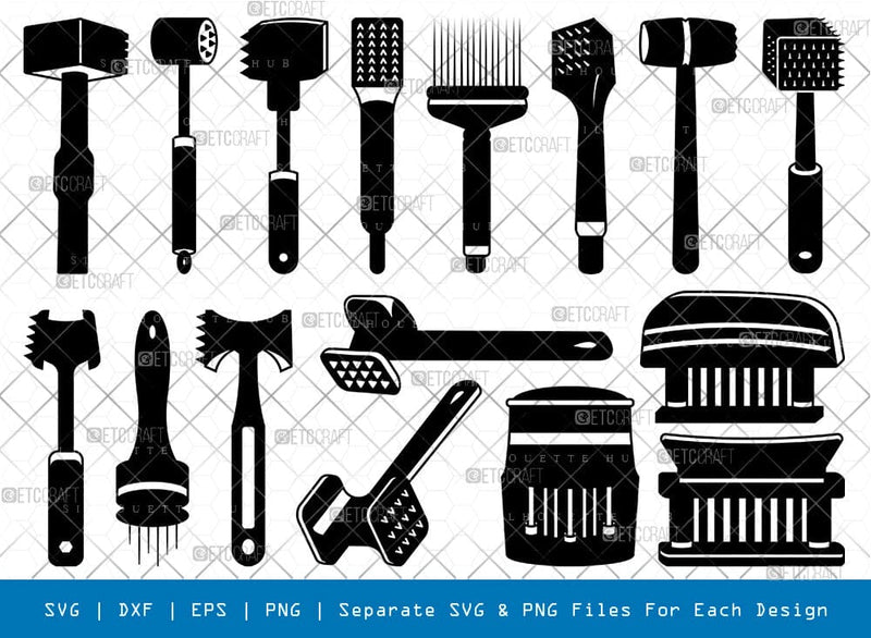Meat Tenderizer Silhouette, Meat Tenderizer SVG, Kitchen Instruments Svg, Kitchen Items Svg, Kitchen Tools Svg, Tenderizer Bundle, SB00858 SVG ETC Craft 