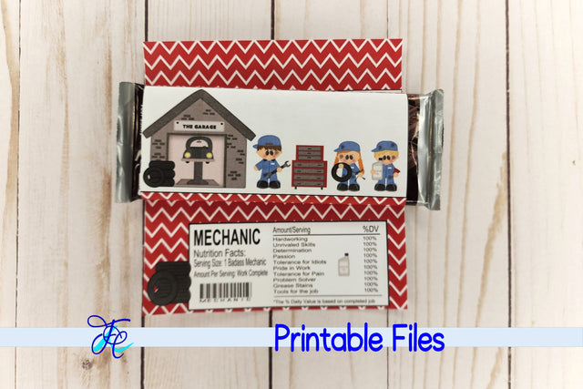 Mechanic Candy Bar Wrapper 3D Paper Family Creations 