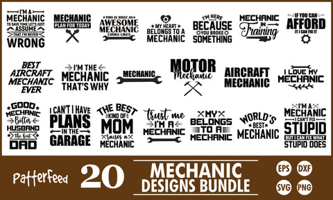 Mechanic SVG Designs Bundle SVG PatternFeed8 