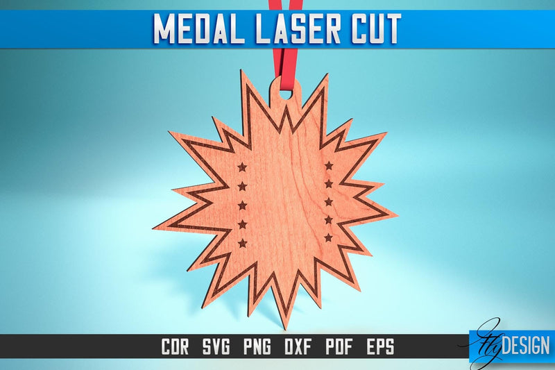 Medal Laser Cut SVG | Medal SVG Design | CNC Files SVG Fly Design 