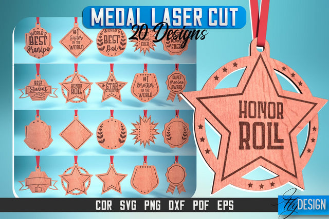 Medal Laser Cut SVG | Medal SVG Design | CNC Files SVG Fly Design 