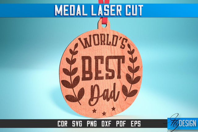 Medal Laser Cut SVG | Medal SVG Design | CNC Files SVG Fly Design 