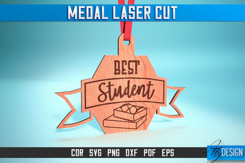 Medal Laser Cut SVG | Medal SVG Design | CNC Files SVG Fly Design 