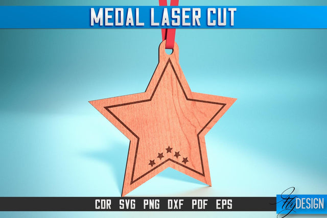 Medal Laser Cut SVG | Medal SVG Design | CNC Files SVG Fly Design 