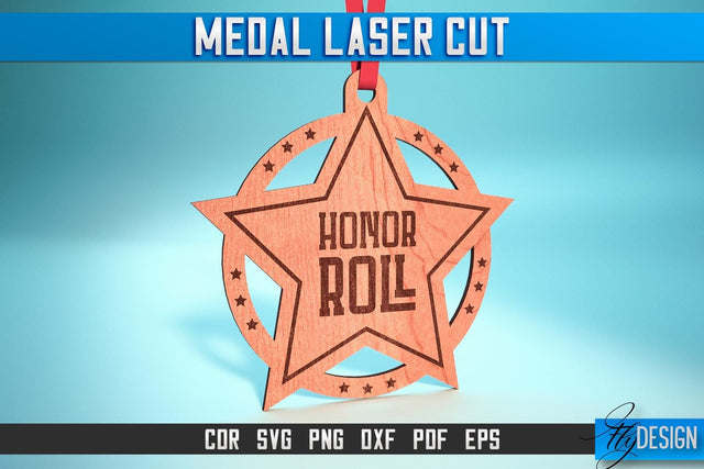Medal Laser Cut SVG | Medal SVG Design | CNC Files SVG Fly Design 