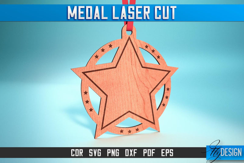 Medal Laser Cut SVG | Medal SVG Design | CNC Files SVG Fly Design 