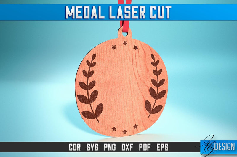 Medal Laser Cut SVG | Medal SVG Design | CNC Files SVG Fly Design 