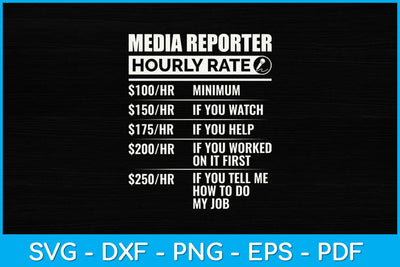 Media Reporter Hourly Rate Funny Svg Design SVG artprintfile 