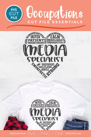 Media Specialist svg with subway art heart SVG SVG Cut File 