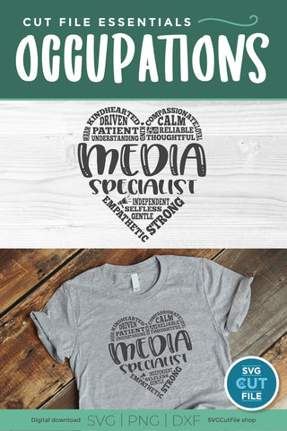 Media Specialist svg with subway art heart SVG SVG Cut File 