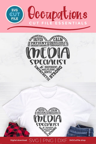 Media Specialist svg with subway art heart SVG SVG Cut File 