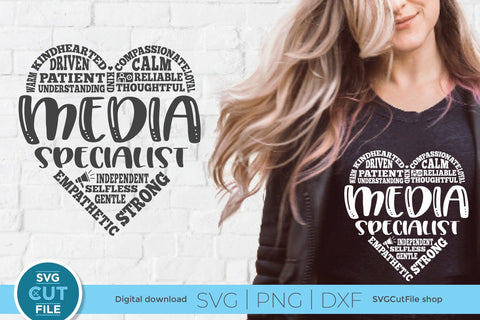 Media Specialist svg with subway art heart SVG SVG Cut File 