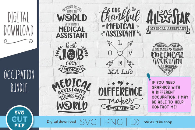 Medical Assistant Bundle SVG SVG SVG Cut File 