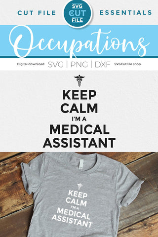 Medical Assistant svg - a Keep Calm MA svg file w/ Caduceus SVG SVG Cut File 