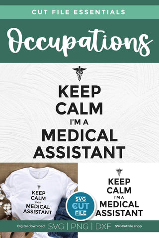 Medical Assistant svg - a Keep Calm MA svg file w/ Caduceus SVG SVG Cut File 