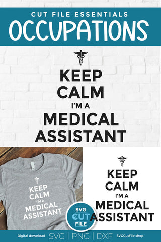 Medical Assistant svg - a Keep Calm MA svg file w/ Caduceus SVG SVG Cut File 