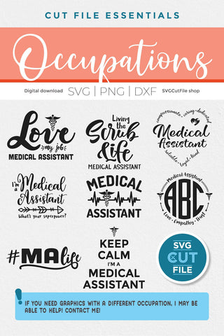 Medical Assistant svg bundle with svg, png, and dxf files SVG SVG Cut File 