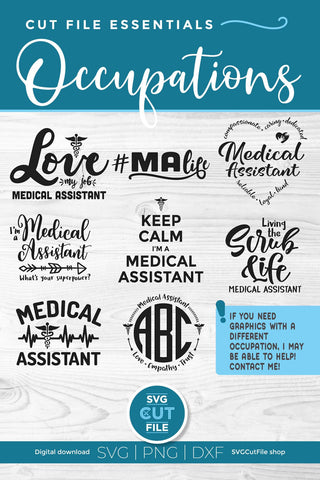 Medical Assistant svg bundle with svg, png, and dxf files SVG SVG Cut File 