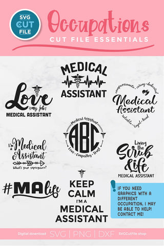 Medical Assistant svg bundle with svg, png, and dxf files SVG SVG Cut File 