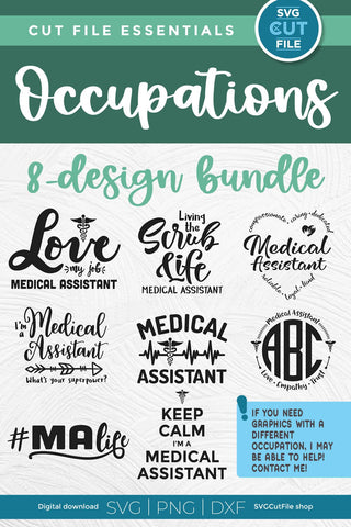 Medical Assistant svg bundle with svg, png, and dxf files SVG SVG Cut File 