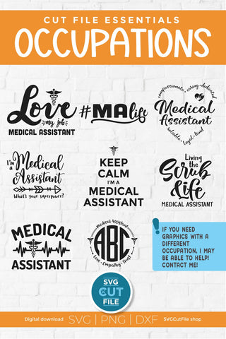 Medical Assistant svg bundle with svg, png, and dxf files SVG SVG Cut File 