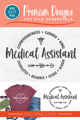 Medical Assistant svg with round circle for men or women SVG SVG Cut File 