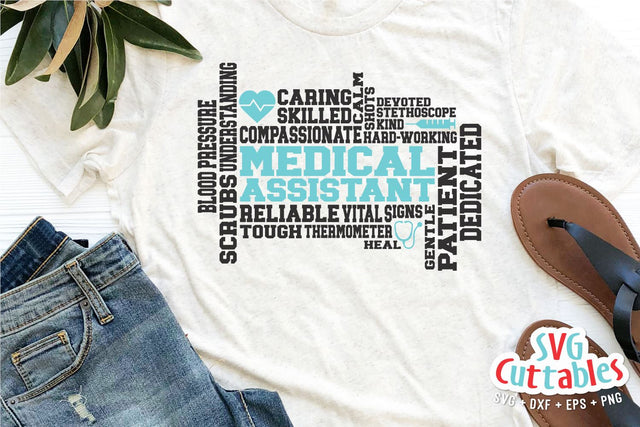 Medical Assistant svg - Word Art - Subway Art - svg - dxf - eps - Cut File -Stethoscope - Silhouette - Nurse - Cricut File - Digital File SVG Svg Cuttables 