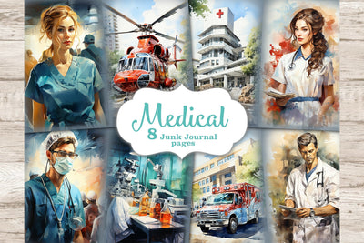 Medical Junk Journal Pages | Nurse Printables SVG GlamArtZhanna 