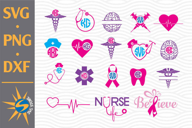 Medical Monogram SVG, PNG, DXF Digital Files Include SVG SVGStoreShop 