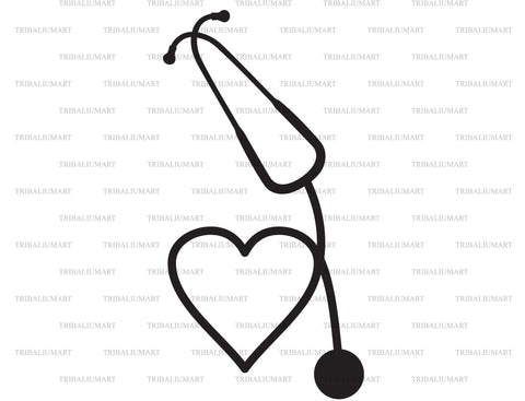 Medical Stethoscope Heart SVG TribaliumArtSF 