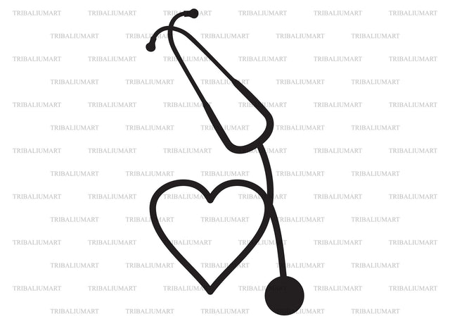 Medical Stethoscope Heart SVG TribaliumArtSF 