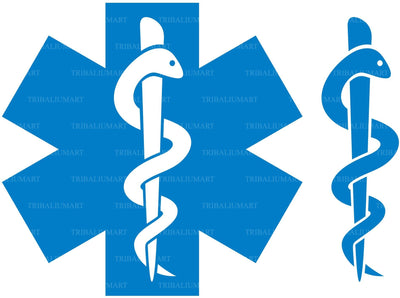 Medical symbol caduceus snake with stick SVG TribaliumArtSF 