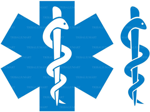 Medical symbol caduceus snake with stick SVG TribaliumArtSF 