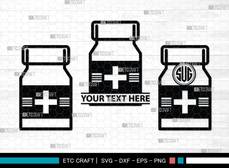 Monogram Injectable Pills Medical Symbol Monogram, Medical Symbol Silhouette, Medical Symbol SVG ...
